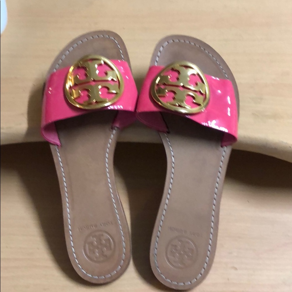 Tory Burch Slide Sandal Pink Patent 7